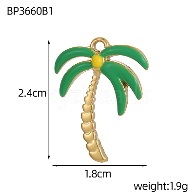 304 Stainless Steel with Green Enamel Pendants SA-OY001-85G-1