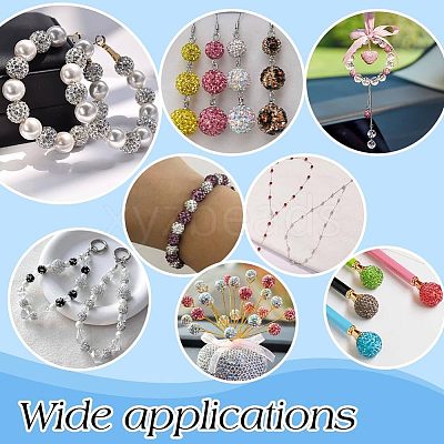 200Pcs Pave Disco Ball Beads RB-PH0001-50B-1
