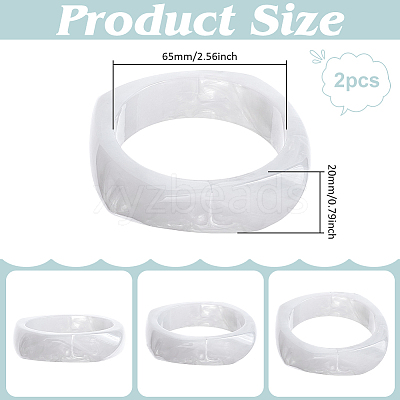 2Pcs Resin Bangles BJEW-UN0001-74-1