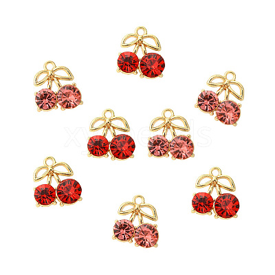 20Pcs 2 Colors Alloy Rhinestone Pendants ALRI-CJ0001-08-1