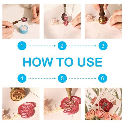 DIY Letter Scrapbook Brass Wax Seal Stamps and Wood Handle AJEW-P068-B02-1
