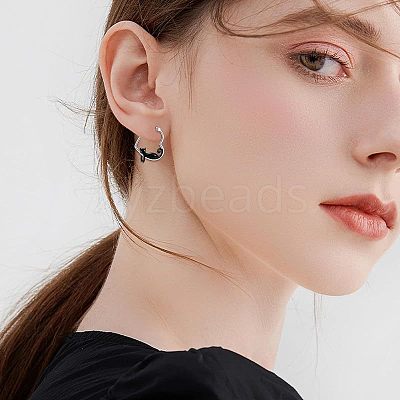 Zinc Alloy Enamel Hoop Earrings FS-WGF523B-01-1