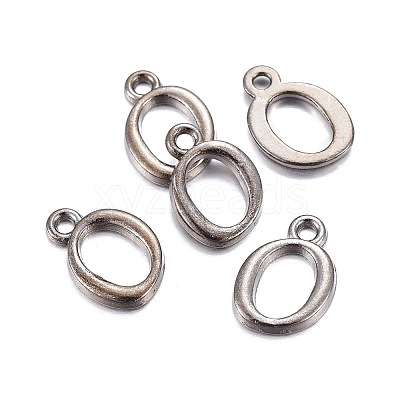 Gunmetal Plated Alloy Letter Pendants PALLOY-P097-03-O-1
