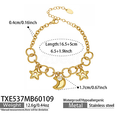 316L Surgical Stainless Steel Charm Bracelets for Women WGEC730-04-1