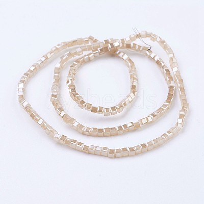 Electroplate Glass Beads Strands X-EGLA-F121-HR-B02-1