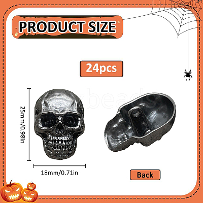 24Pcs 1-Hole Alloy Shank Buttons BUTT-PH0001-81B-1