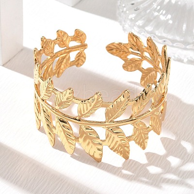 304 Stainless Steel Cuff Bangles SA-CBA46AF-34G-1