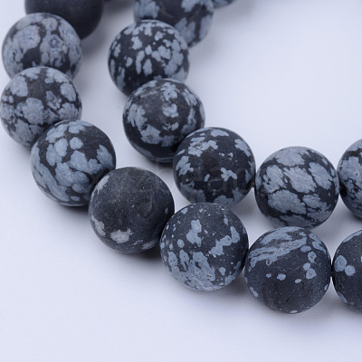 Natural Snowflake Obsidian Beads Strands X-G-Q462-6mm-10-1