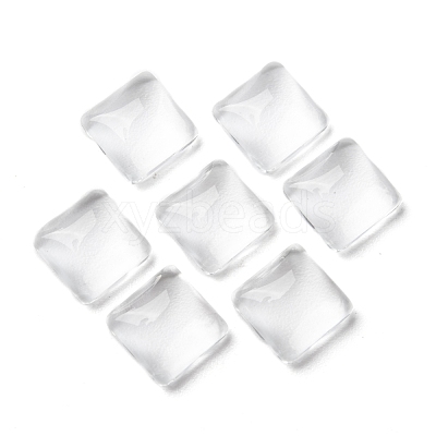 Transparent Clear Glass Square Cabochons X-GGLA-A001-10mm-1