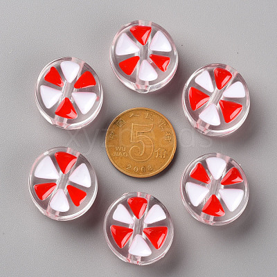 Transparent Enamel Acrylic Beads TACR-S155-005F-1