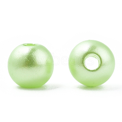 Spray Painted ABS Plastic Imitation Pearl Beads OACR-T015-05A-10-1
