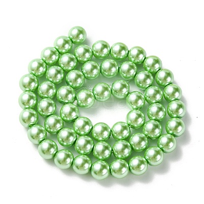 Eco-Friendly Glass Pearl Beads Strands HY-A008-8mm-RB008-1