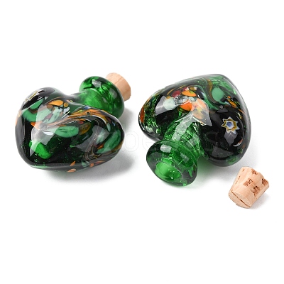 Handmade Lampwork Perfume Bottle Pendants LAMP-H072-02B-1