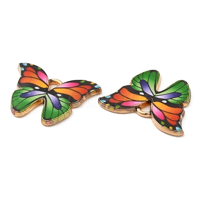 Light Gold Tone Alloy Enamel Pendants ENAM-M059-05KCG-05-1