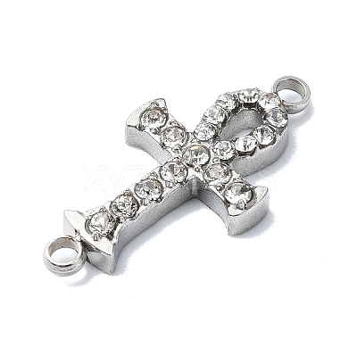 304 Stainless Steel Crystal Rhinestone Connector Charms STAS-Z065-02P-01-1