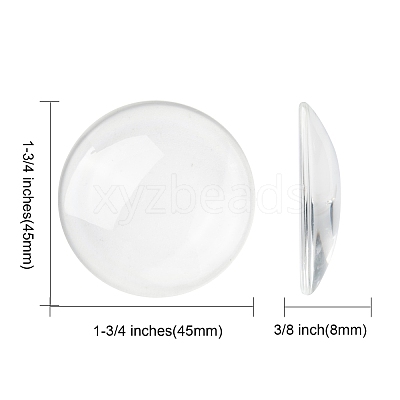 Transparent Glass Cabochons GGLA-R026-45mm-1