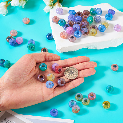 Transparent Crackle Acrylic Beads CACR-TAC0003-1