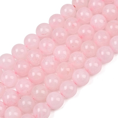 Round Natural Rose Quartz Gemstone Bead Strands G-J333-02-12mm-1