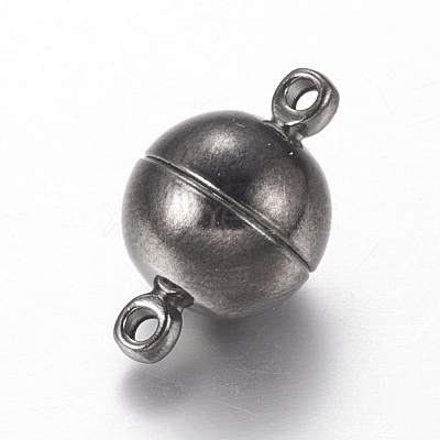 Brass Magnetic Clasps with Loops X-PALLOY-MC043-3B-1