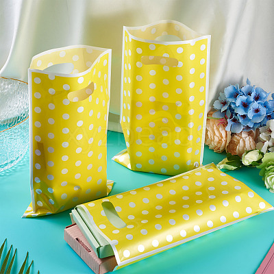 Polka Dot PET Plastic Packing Bags with Die Cut Hole Handle ABAG-TADJ0002-001C-1