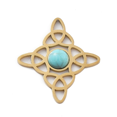 Synthetic Turquoise Pendants STAS-I327-14G-06-1