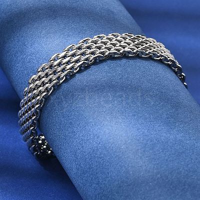 201 Stainless Steel Link Chain Bracelets for Women Men STAS-T077-20P-02-1