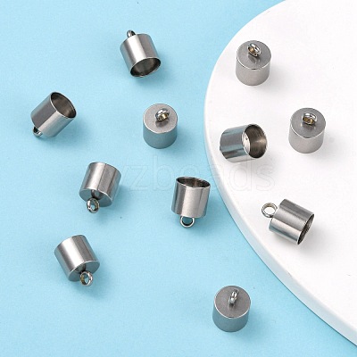 Tarnish Resistant Smooth Surface 201 Stainless Steel Cord Ends X-STAS-R063-97-1