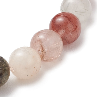 Natural Multi-Color Rutilated Quartz Beaded Stretch Bracelets for Women BJEW-JB13465-1