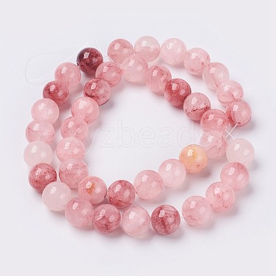 Natural Colorful Green Jade Beads Strands X-G-G757-02-6mm-1
