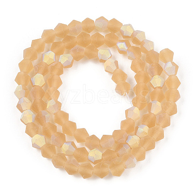 Imitate Austrian Crystal Bicone Frosted Glass Beads Strands GLAA-F029-TM3mm-A18-1