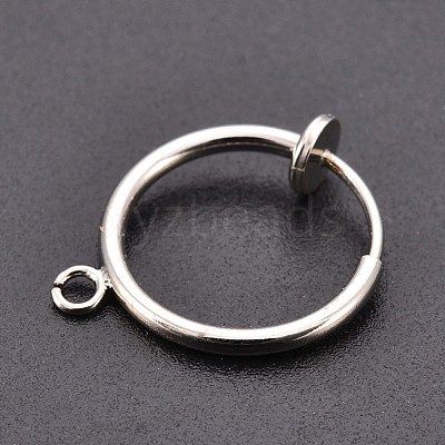 316 Surgical Stainless Steel Clip-on Hoop Earrings STAS-S101-15mm-01P-1
