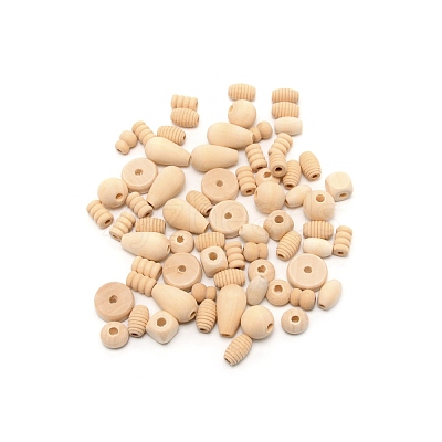 Natural Unfinished Wood Beads Set WOOD-WH0015-85-1