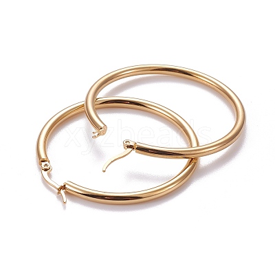 201 Stainless Steel Big Hoop Earrings EJEW-F205-14G-B-1