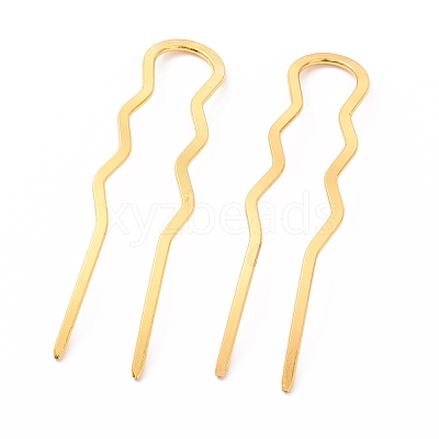 Rack Plating Brass Hair Forks OHAR-C004-01G-1
