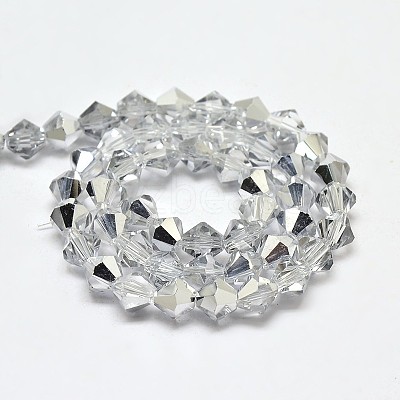Imitate Austrian Crystal Electroplate Bicone Glass Faceted Bead Strands LS-GLAA-F029-4x4mm-B01-1