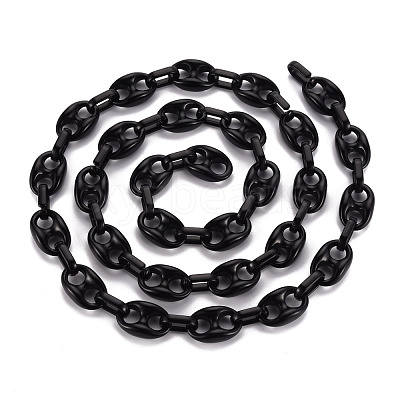Handmade Opaque Acrylic Coffee Bean Chains CHAC-ZX0001-01D-1