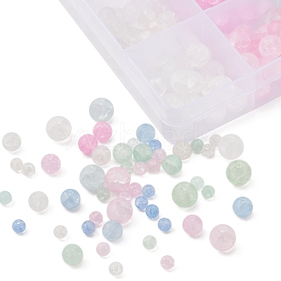 12 Style Crackle Glass Beads GLAA-YW0001-23-1