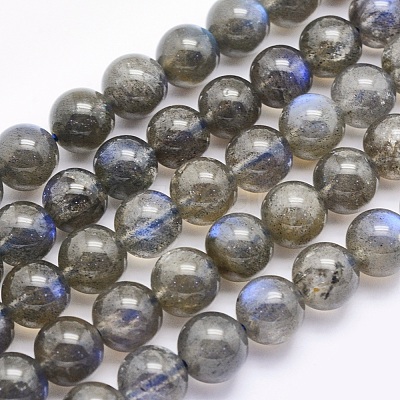 Natural Labradorite Beads Strands G-O166-08-8mm-1