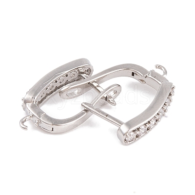 Rack Plating Brass Cubic Zirconia Hoop Earring Findings X-KK-S374-04P-04-1