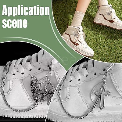 4Pcs 2 Styles Alloy Shoe Decoration Chain AJEW-FG0003-81B-1