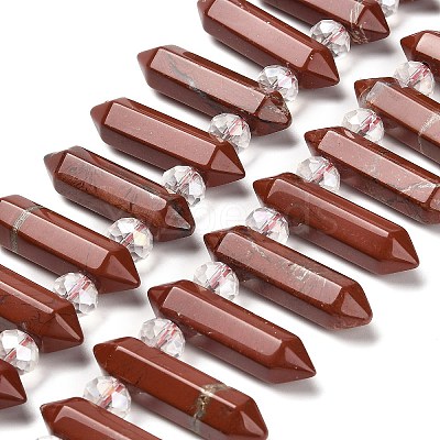 Natural Red Jasper Double Terminated Point Beads Strands G-H069-A01-01-1