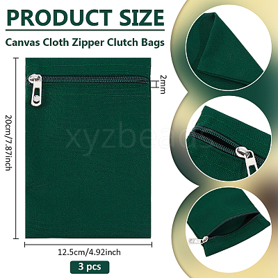 Canvas Cloth Zipper Bags ABAG-WH0077-09B-07-1