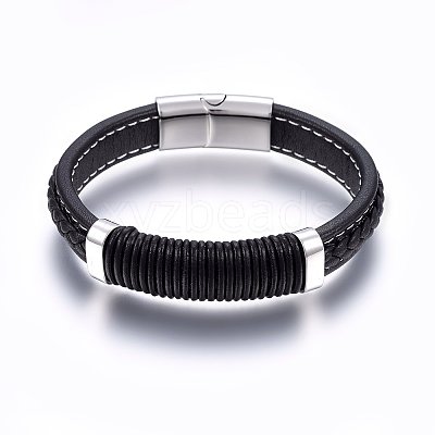 Leather Cord Bracelets BJEW-E345-09P-1