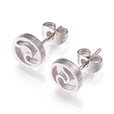 Tarnish Resistant 304 Stainless Steel Stud Earrings X-EJEW-N045-01P-1