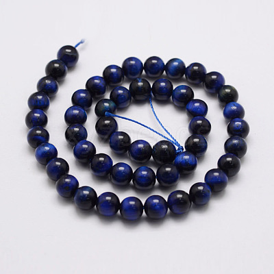 Natural Tiger Eye Bead Strands G-P230-08-B-4mm-1