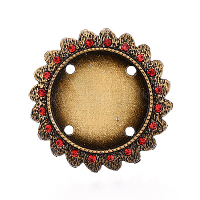 Adjustable Alloy & Iron & Rhinestone Bezel Cup Ring Base with Rotatable Tray MAK-T012-15AB-1