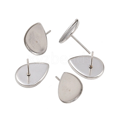 Tarnish Resistant Earring Cabochon Settings 304 Stainless Steel Ear Studs Blank Settings LS-STAS-Q170-13-1