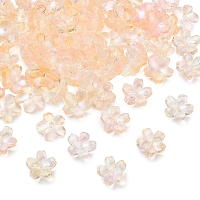 60G Baking Paint Transparent Glass Bead Caps DGLA-YW0001-63L-1