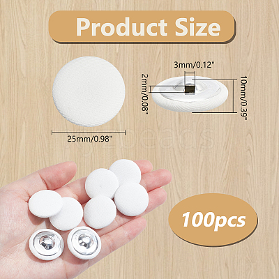 100Pcs Cloth Shank Buttons BUTT-NB0001-72A-01-1
