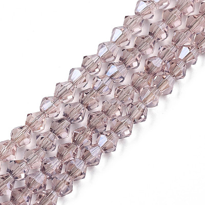 Electroplate Transparent Glass Beads Strands LS-EGLA-Q026-016F-1